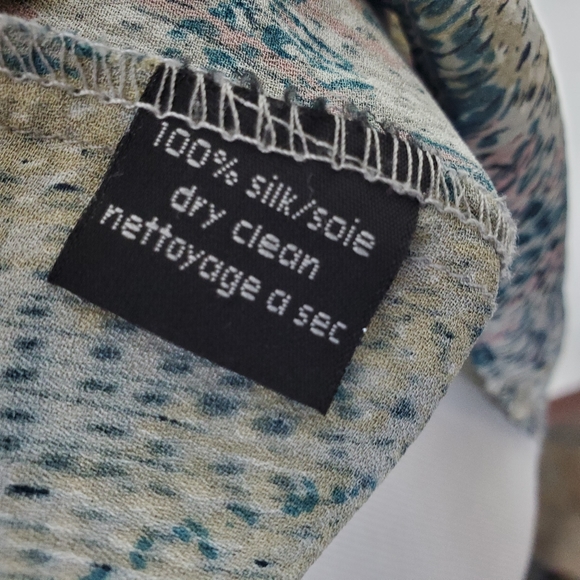 Rachel Mara Blouse Top Silk Abstract Impressionist Boho Cottagecore Artsy - Picture 8 of 10